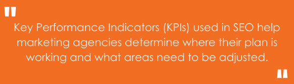 "Key performance Indicators (KPIs) used in SEO help marketing agencies determine where their plan is working and what areas need to be adjusted."