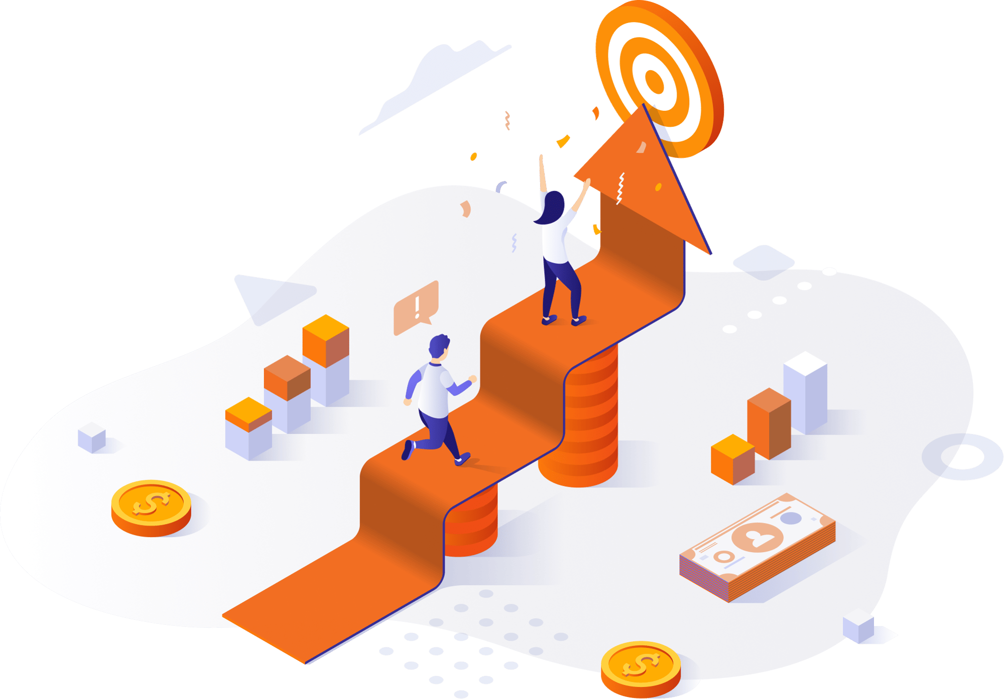 two people celebrating revenue growth two people celebrating revenue growth