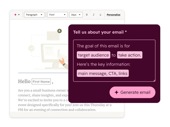Marketing Hub - Generate Email With Prompt