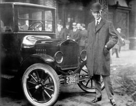 Henry Ford with a 1921 Model T