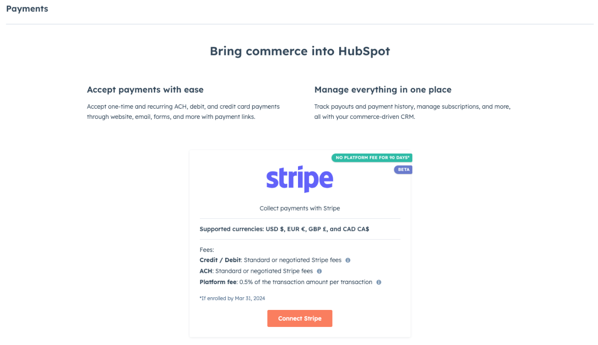 New Stripe Payment Processing