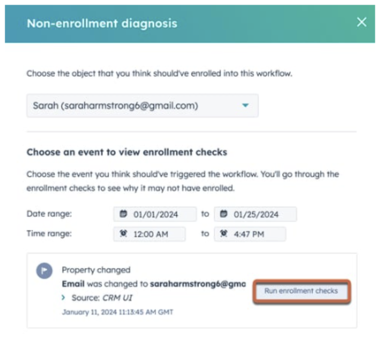 Workflow Enrollment Diagnosis